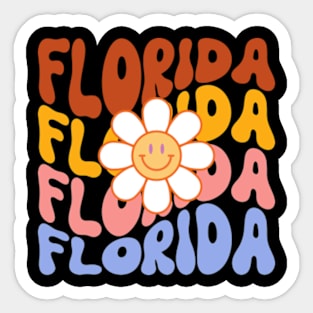 Florida Groovy Daisy Travel Wanderlust State Sticker